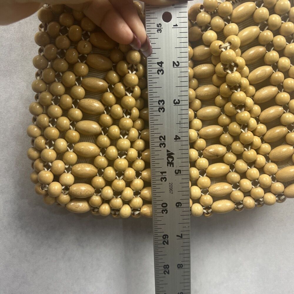 Vintage 1960’s Wooden Bead Handbag Purse Chain Strap Made in Japan An Exclusive - Picture 13 of 13